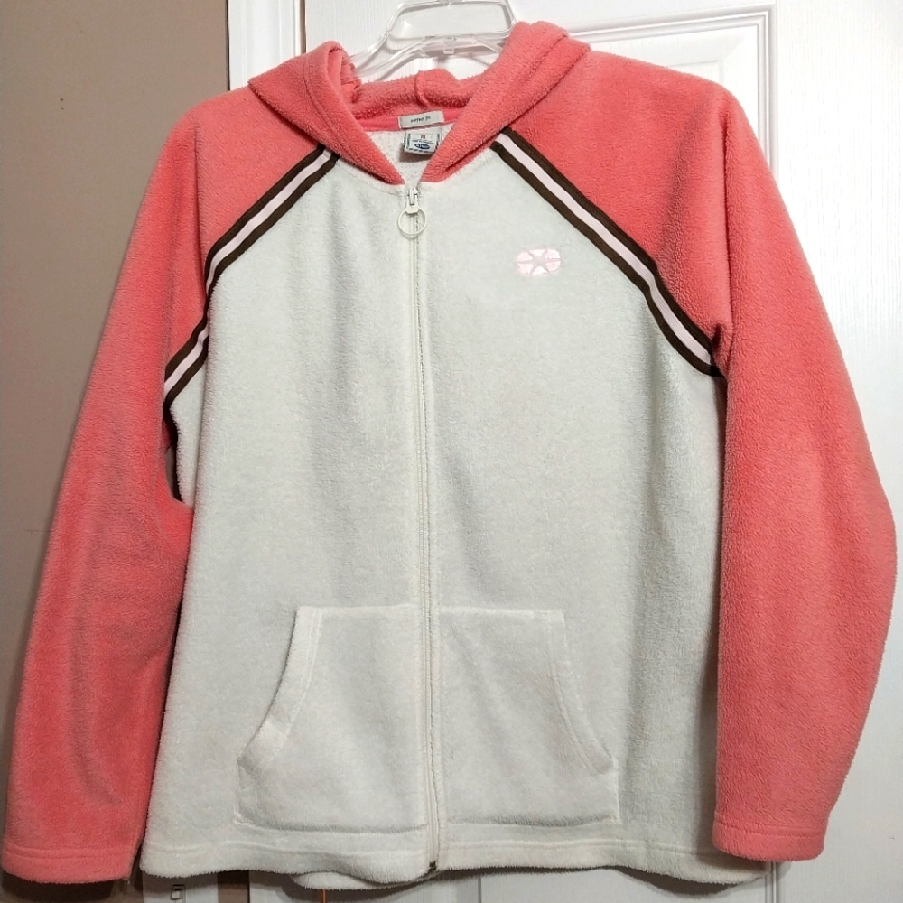 Like new Old Navy zip up hoodie with pink sleeves